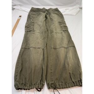 Jordache VintageY2k Womens SZ 11/12 Cargo Pants Balloon 90s Army Green Hip Hop